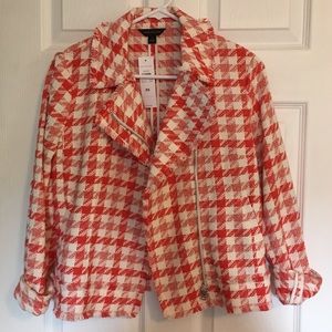 Ann Taylor Red Houndstooth Jacket